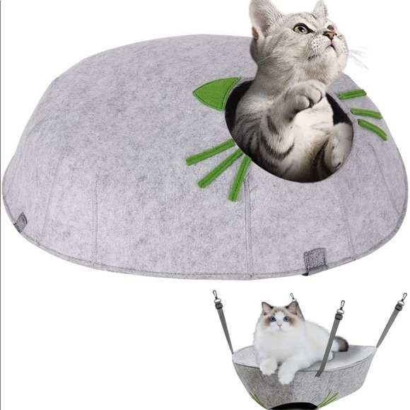 Cat Beds for Indoor Cats Cave Grey Cat Bed Comfy Critters,Cat Cage Hammo…